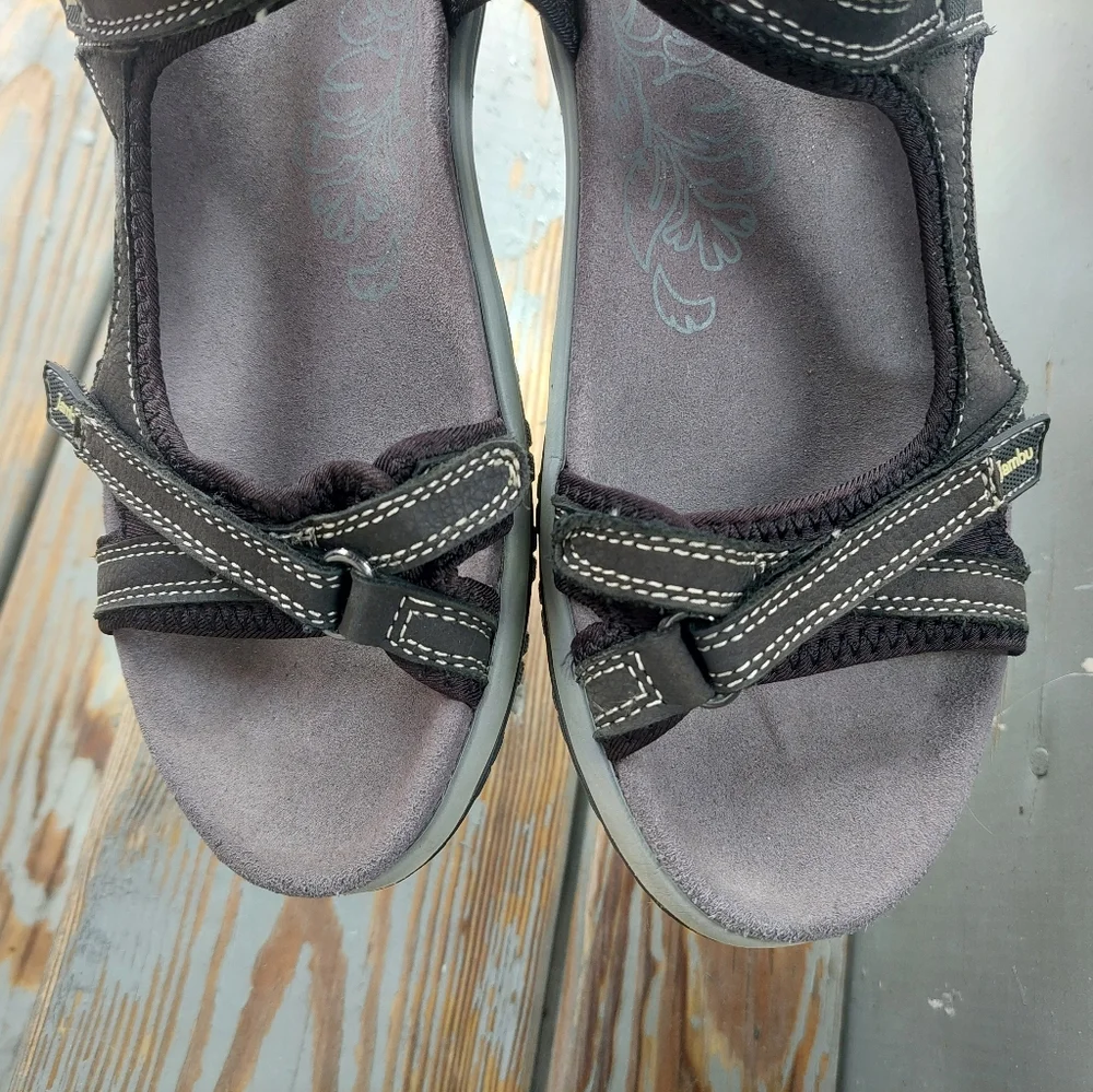 JAMBU All Terra Design Womens Sandals Leather Black Size 8.5M